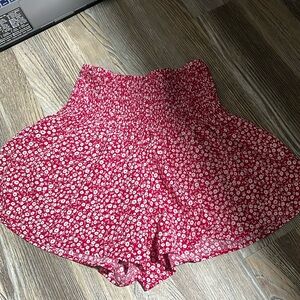 pink floral shorts